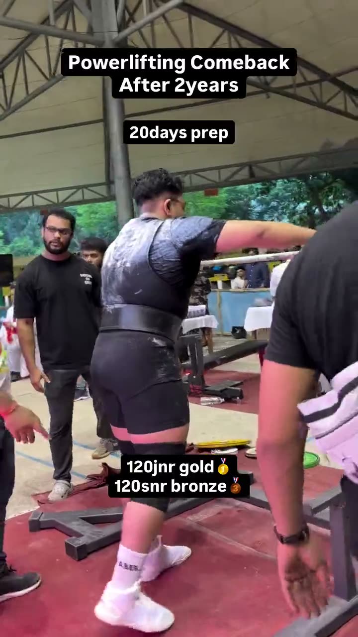 Meet squat, bench and deadlift after a 20-day prep, gold